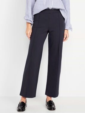 Old Navy Women's Stevie Straight Leg Navy Blue Seam-Front Ponte Pants Size Large
